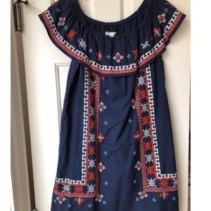 Off the Shoulder Embroidered Dress